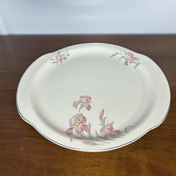 Vintage Camwood Ivory Iris cake plate - Picture 1 of 10